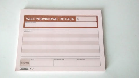 VALE PROVISIONAL DE CAJA