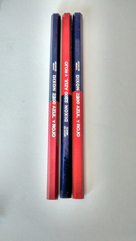 LAPIZ MARCA DIXON 2200 AZUL Y ROJO