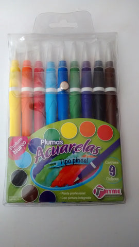 PLUMAS ACUARELAS (TIPO PINCEL)
