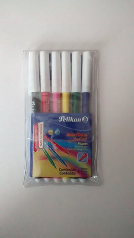 PLUMONES MARCA PELIKAN DE COLORES PAQUTE CON 6PZS
