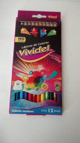 COLORES MARCA VIVIDEL INTENSOS DE 12PZS