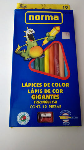 COLORES MARCA NORMA GIGANTES DE 12 PZS TIPO TRIANGULARES