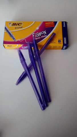 LAPICERO MARCA BIC TIPO FASHION MORADO