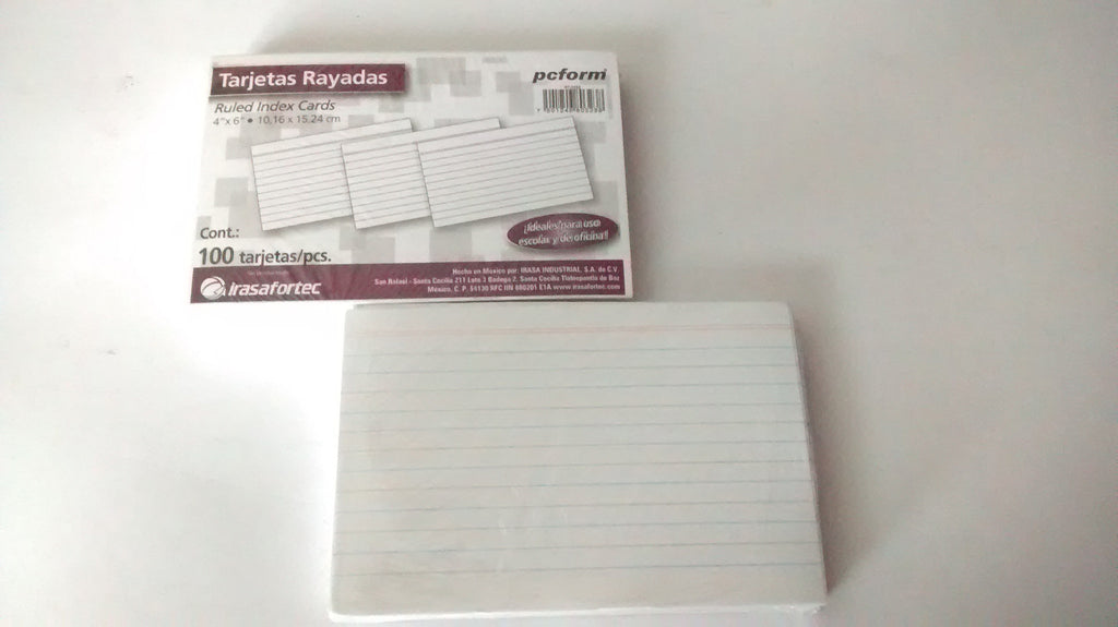 TARJETAS RAYADAS DE 4X6 MARCA PCFORM