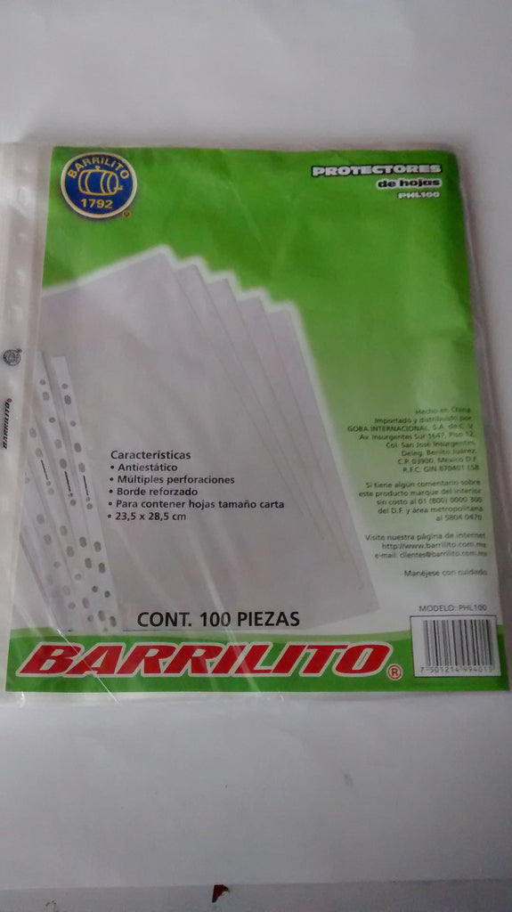 PROTECTORES DE HOJAS MARCA BARRILITO