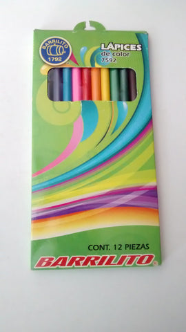 COLORES MARCA BARRILITO DE 12 PZS