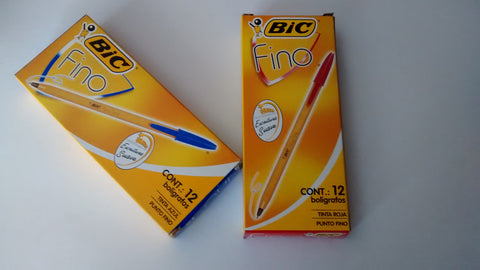 LAPICEROS MARCA BIC TIPO FINO