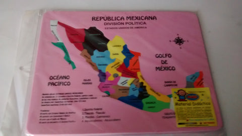 MATERIAL DIDACTICO DE MAPA DE LA REPUBLICA DE FOAMI CON NOMBRES