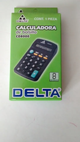 CALCULADORA DE BOLSILLO MARCA DELTA  MODELO CD8000