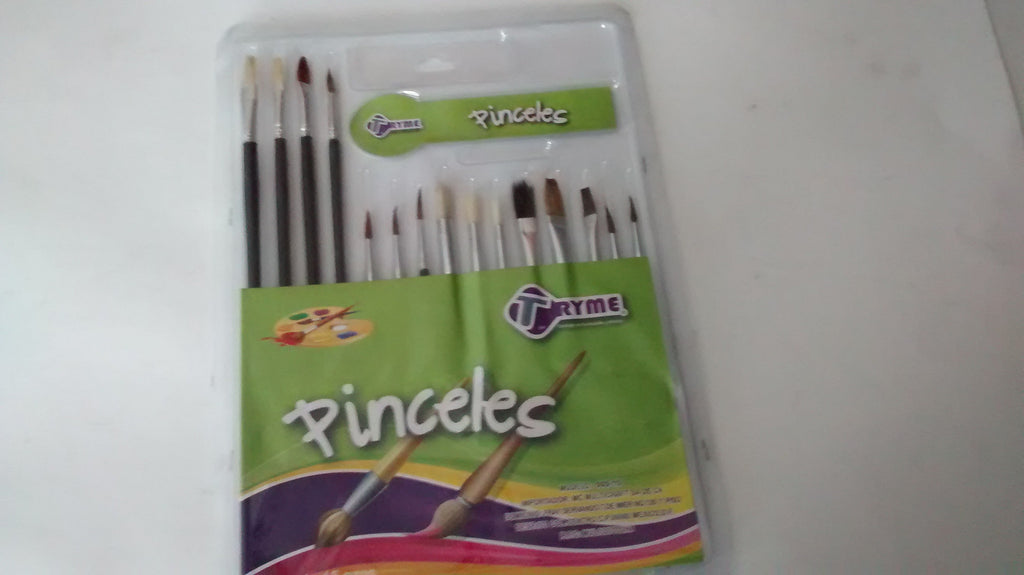 PINCELES MARCA TRYME DE 15 PZS