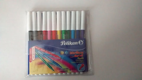 PLUMONES MARCA PELIKAN PAQUETE DE 12PIEZAS (COLORES)