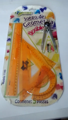 JUEGO DE GEOMETRIA FLEX MARCA TRYME