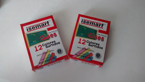 GISES DE COLORES MARCA ISEMARF DE 12 PZS